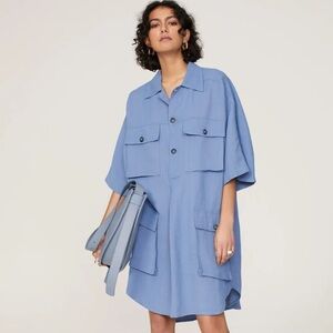 Petar Petrov Alceo Oversized Mini Shirt Dress